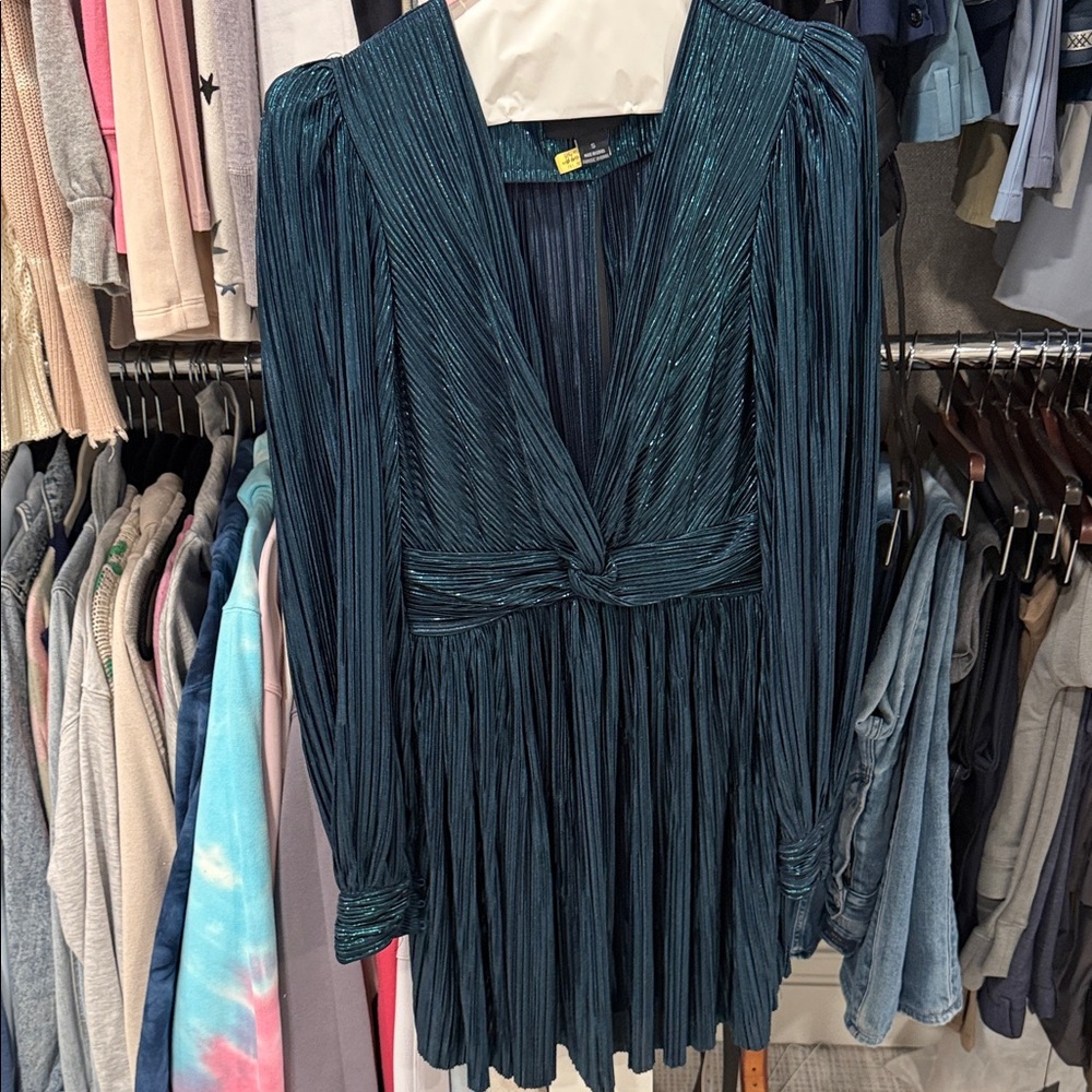 Sabina Musayev Shimmering Teal Dress